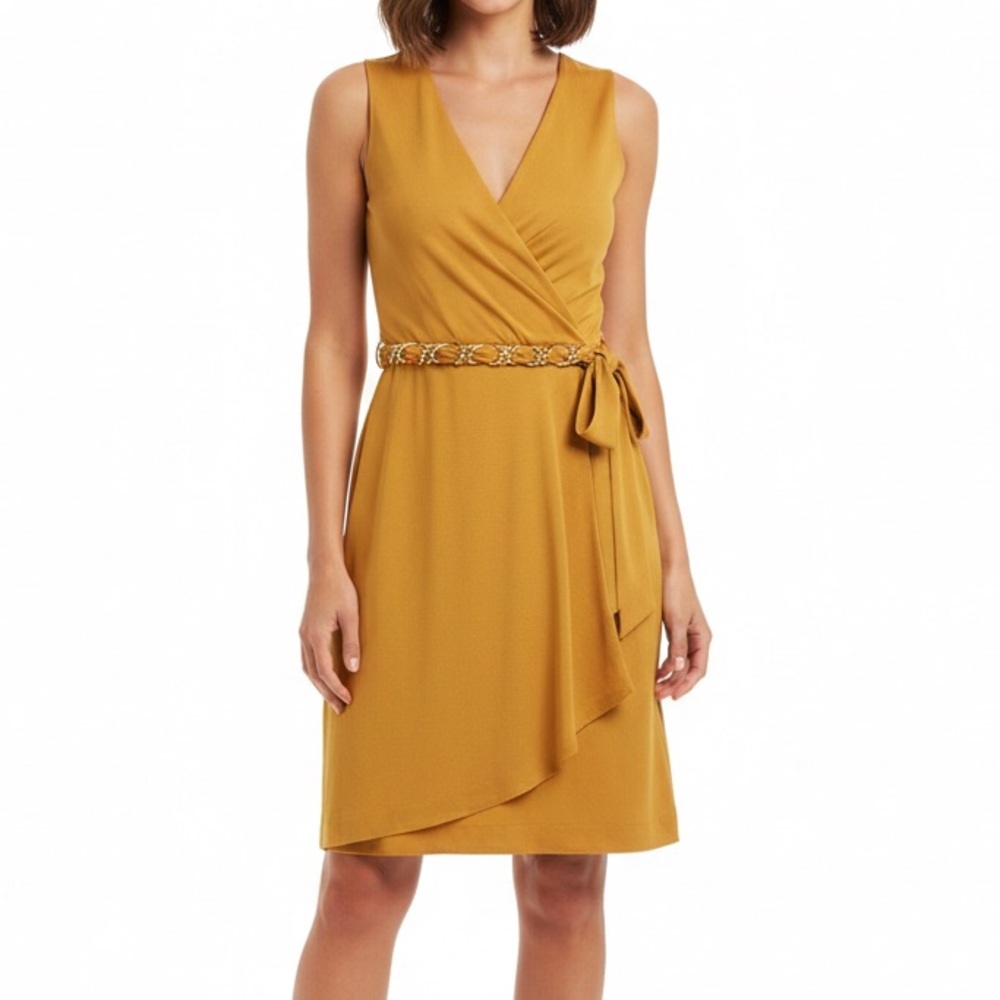 Mustard and Gold Cocktail Dress - Picture 1 of 5